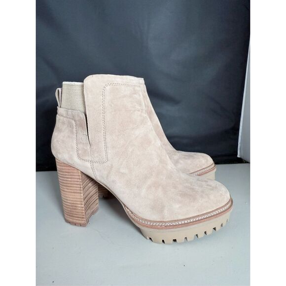 Vince Camuto Erinia Laceless Lug Sole‎ Booties Womens 11M Taupe Boho Fall Grunge - Picture 1 of 14
